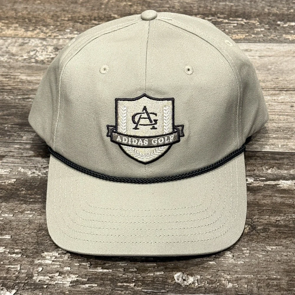 Adidas‎ Golf Cap Men's Beige Adjustable Strap Embroidered Logo One Size NWT